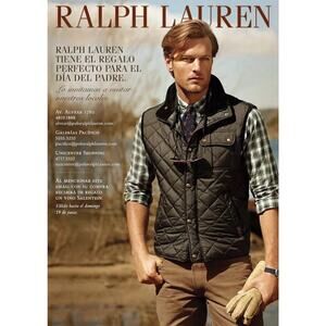 Polo Ralph Lauren Blue Quilted Vest / Men’s / Sz: XL Leather Trim Down Filled